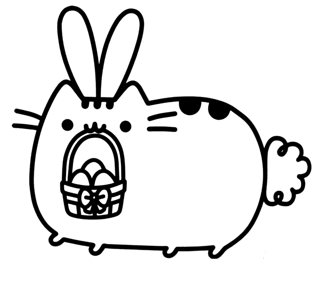 Kolorowanka Pusheen Z Koszyczkiem Drukuj Kolorowanki pl Kolorowanka Pusheen Z Koszyczkiem Drukuj Kolorowanki pl